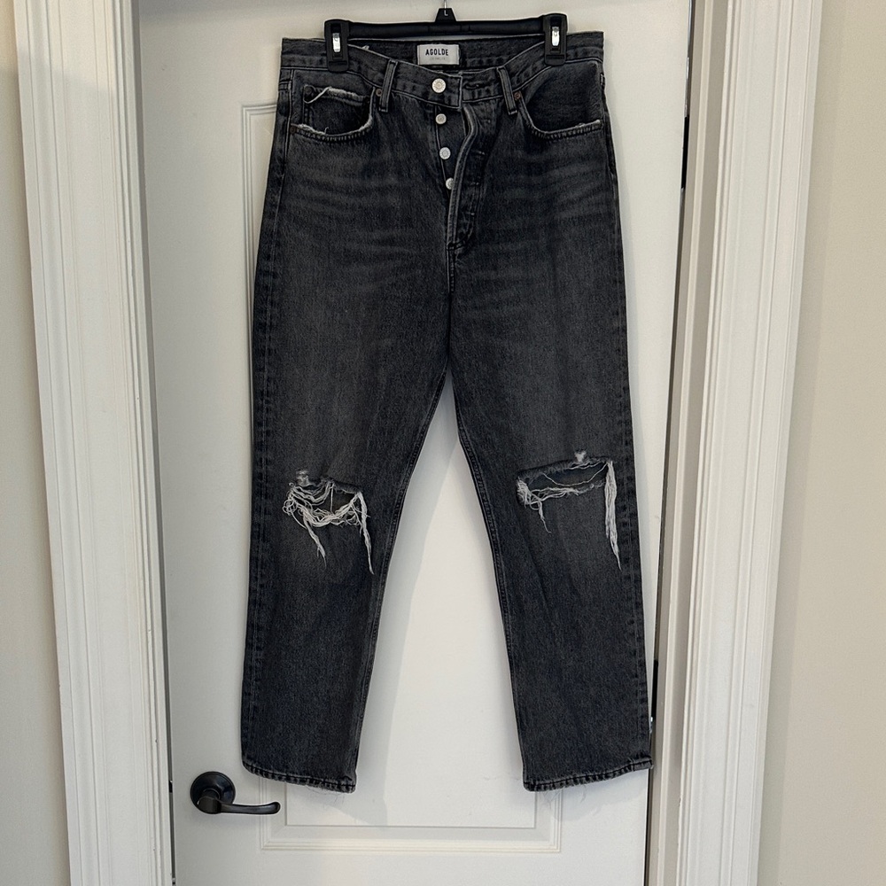 Agolde Women's Black Boyfriend Jeans